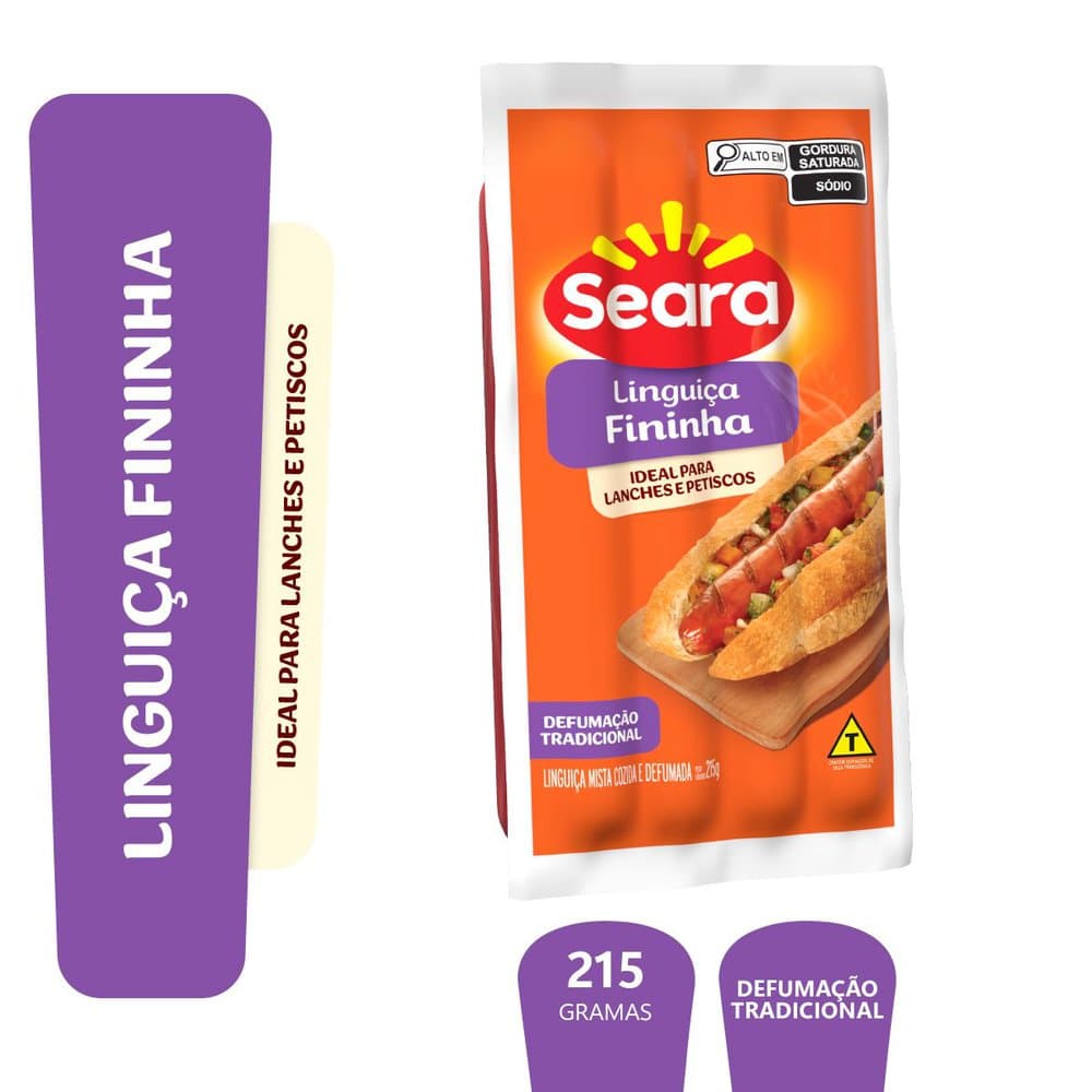 Linguiça Seara Fininha Defumada 215g